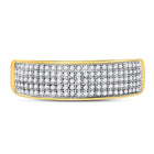 10K Yellow Gold Round Diamond Men's Wedding Band Ring 3/8 Cttw - Splendid Jewellery