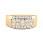 10K Yellow Gold Round Diamond Men's Wedding Channel Set Band Ring 1 Cttw - Splendid Jewellery