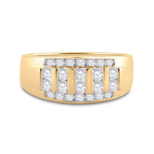 Load image into Gallery viewer, 10K Yellow Gold Round Diamond Men's Wedding Channel Set Band Ring 1 Cttw - Splendid Jewellery