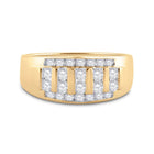 10K Yellow Gold Round Diamond Men's Wedding Channel Set Band Ring 1 Cttw - Splendid Jewellery