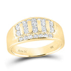 10K Yellow Gold Round Diamond Men's Wedding Channel Set Band Ring 1 Cttw - Splendid Jewellery
