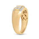 10K Yellow Gold Round Diamond Men's Wedding Channel Set Band Ring 1 Cttw - Splendid Jewellery