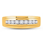 10K Yellow Gold Round Diamond Men's Wedding Channel Set Band Ring 1/2 Cttw - Splendid Jewellery