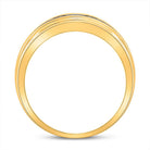10K Yellow Gold Round Diamond Men's Wedding Channel Set Band Ring 1/2 Cttw - Splendid Jewellery