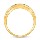 10K Yellow Gold Round Diamond Men's Wedding Channel Set Band Ring 1/4 Cttw - Splendid Jewellery