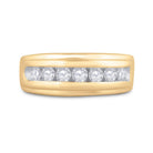 10K Yellow Gold Round Diamond Men's Wedding Channel Set Band Ring 7/8 Cttw - Splendid Jewellery