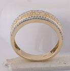 10K Yellow Gold Round Diamond Men's Wedding Patterned Band Ring 1/3 Cttw - Splendid Jewellery