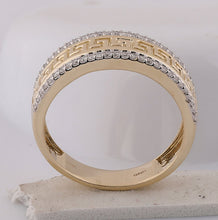 Load image into Gallery viewer, 10K Yellow Gold Round Diamond Men's Wedding Patterned Band Ring 1/3 Cttw - Splendid Jewellery