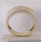 10K Yellow Gold Round Diamond Men's Wedding Patterned Band Ring 1/3 Cttw - Splendid Jewellery