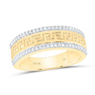 10K Yellow Gold Round Diamond Men's Wedding Patterned Band Ring 1/3 Cttw - Splendid Jewellery