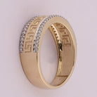 10K Yellow Gold Round Diamond Men's Wedding Patterned Band Ring 1/3 Cttw - Splendid Jewellery