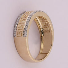 Load image into Gallery viewer, 10K Yellow Gold Round Diamond Men's Wedding Patterned Band Ring 1/3 Cttw - Splendid Jewellery