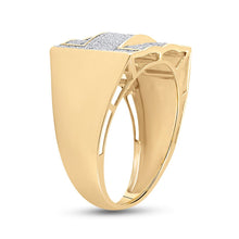 Load image into Gallery viewer, 10K Yellow Gold Round Diamond Micro - Pave Mens Ring 1/2 Cttw - Splendid Jewellery