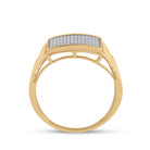 10K Yellow Gold Round Diamond Micro - Pave Mens Ring 1/4 Cttw - Splendid Jewellery