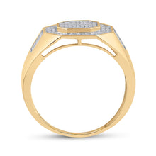 Load image into Gallery viewer, 10K Yellow Gold Round Diamond Micro - Pave Mens Ring 3/8 Cttw - Splendid Jewellery