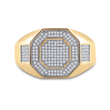 Load image into Gallery viewer, 10K Yellow Gold Round Diamond Micro - Pave Mens Ring 3/8 Cttw - Splendid Jewellery