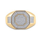 10K Yellow Gold Round Diamond Micro - Pave Mens Ring 3/8 Cttw - Splendid Jewellery