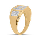 10K Yellow Gold Round Diamond Micro - Pave . Ring 1/4 Cttw - Splendid Jewellery
