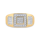 10K Yellow Gold Round Diamond Micro - Pave . Ring 1/4 Cttw - Splendid Jewellery
