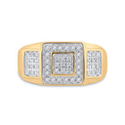 10K Yellow Gold Round Diamond Micro - Pave . Ring 1/4 Cttw - Splendid Jewellery