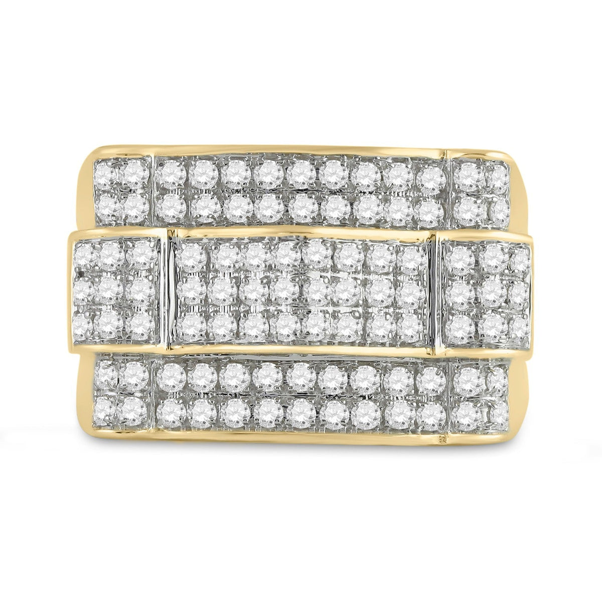 10K Yellow Gold Round Diamond Micrp Pav Ring 1 Cttw - Splendid Jewellery