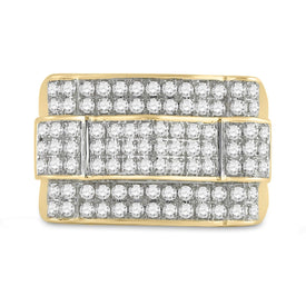 10K Yellow Gold Round Diamond Micrp Pav Ring 1 Cttw - Splendid Jewellery