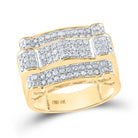 10K Yellow Gold Round Diamond Micrp Pav Ring 1 Cttw - Splendid Jewellery