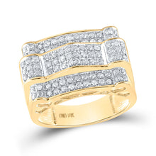 Load image into Gallery viewer, 10K Yellow Gold Round Diamond Micrp Pav Ring 1 Cttw - Splendid Jewellery