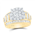 10K Yellow Gold Round Diamond Ring 2 Cttw - Splendid Jewellery
