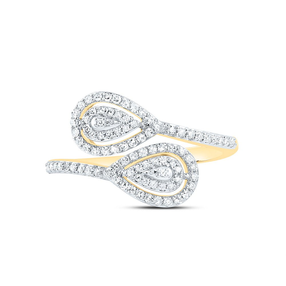 10K Yellow Gold Round Diamond Ring 3/8 Cttw - Splendid Jewellery