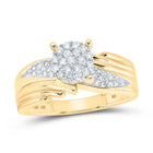10K Yellow Gold Round Diamond Ring 3/8 Cttw - Splendid Jewellery