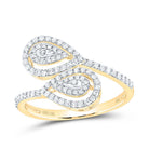 10K Yellow Gold Round Diamond Ring 3/8 Cttw - Splendid Jewellery