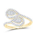 10K Yellow Gold Round Diamond Ring 3/8 Cttw - Splendid Jewellery