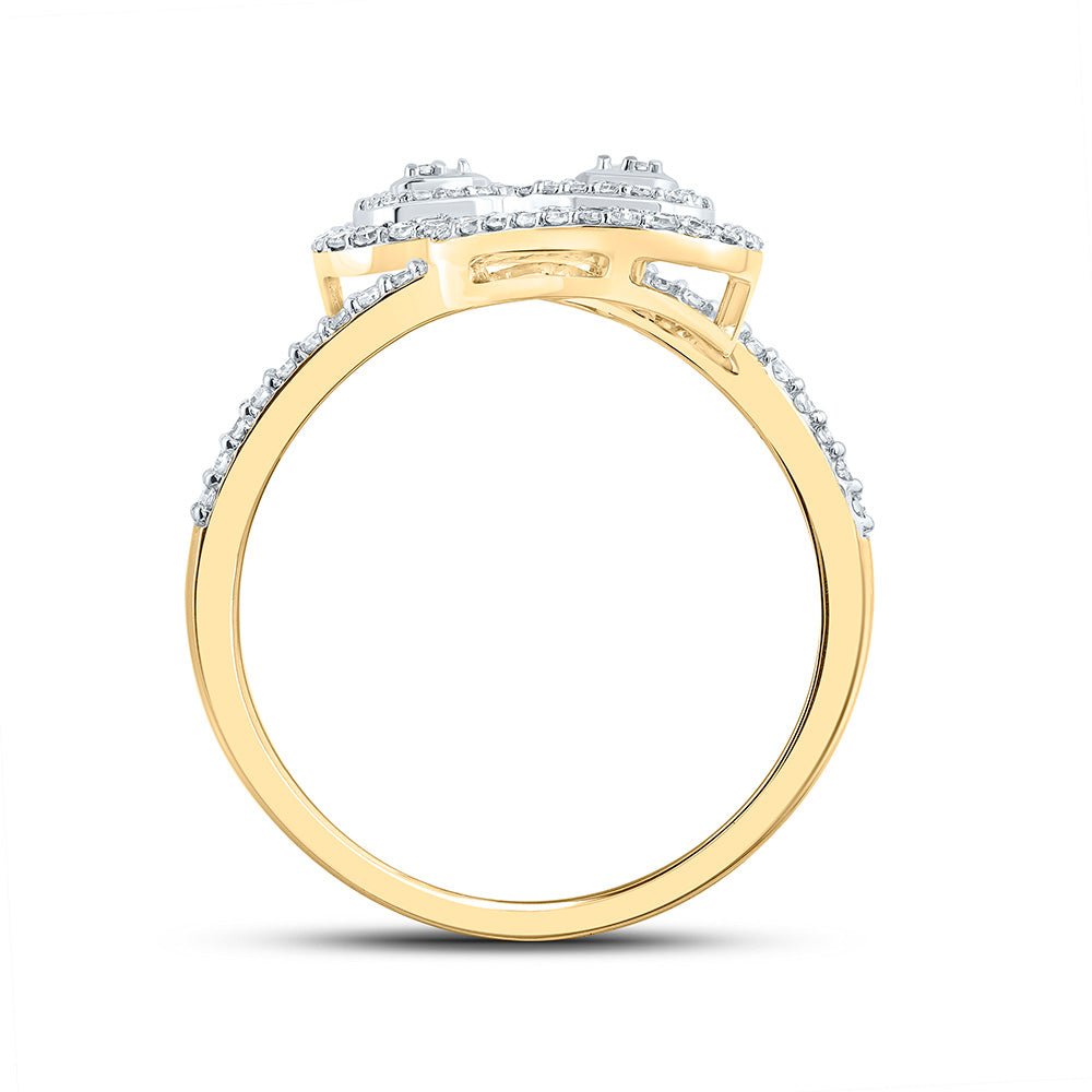 10K Yellow Gold Round Diamond Ring 3/8 Cttw - Splendid Jewellery