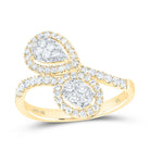10K Yellow Gold Round Diamond Ring 5/8 Cttw - Splendid Jewellery