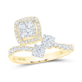 10K Yellow Gold Round Diamond Ring 5/8 Cttw - Splendid Jewellery