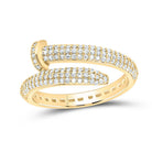 10K Yellow Gold Round Diamond Spiral Band Ring 1/2 Cttw - Splendid Jewellery