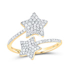 10K Yellow Gold Round Diamond Star Ring 1/2 Cttw - Splendid Jewellery