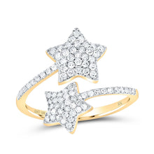 Load image into Gallery viewer, 10K Yellow Gold Round Diamond Star Ring 1/2 Cttw - Splendid Jewellery