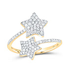 10K Yellow Gold Round Diamond Star Ring 1/2 Cttw - Splendid Jewellery