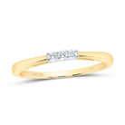 10K Yellow Gold Round Diamond Women's 3 Stone Bridal Wedding Engagement Ring 1/20 Cttw - Splendid Jewellery
