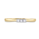 10K Yellow Gold Round Diamond Women's 3 Stone Bridal Wedding Engagement Ring 1/20 Cttw - Splendid Jewellery