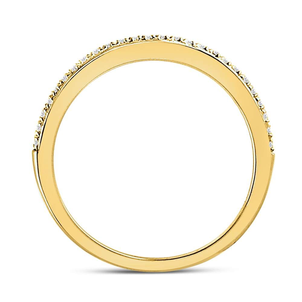 10K Yellow Gold Round Diamond Women's Anniversary Stackable Band Ring - Splendid Jewellery
