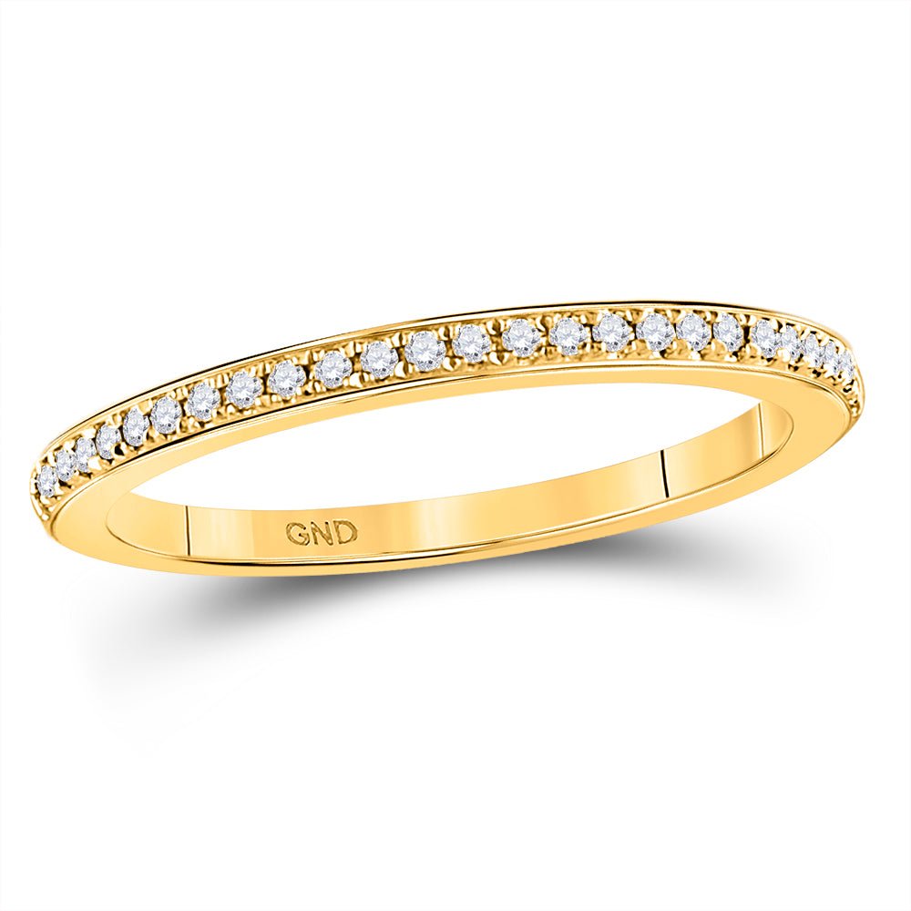 10K Yellow Gold Round Diamond Women's Anniversary Stackable Band Ring - Splendid Jewellery