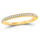 10K Yellow Gold Round Diamond Women's Anniversary Stackable Band Ring - Splendid Jewellery