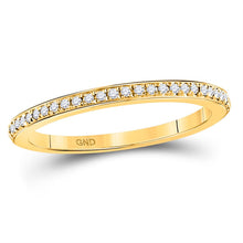 Load image into Gallery viewer, 10K Yellow Gold Round Diamond Women's Anniversary Stackable Band Ring - Splendid Jewellery