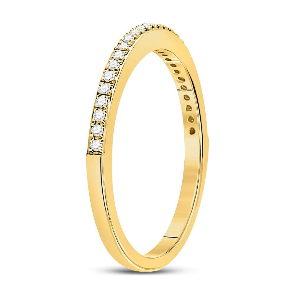 10K Yellow Gold Round Diamond Women's Anniversary Stackable Band Ring - Splendid Jewellery