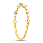 10K Yellow Gold Round Diamond Women's Bead Dot Stackable Ring 1/20 Cttw - Splendid Jewellery