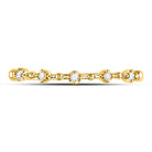 10K Yellow Gold Round Diamond Women's Bead Dot Stackable Ring 1/20 Cttw - Splendid Jewellery