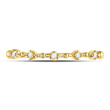 Load image into Gallery viewer, 10K Yellow Gold Round Diamond Women's Bead Dot Stackable Ring 1/20 Cttw - Splendid Jewellery